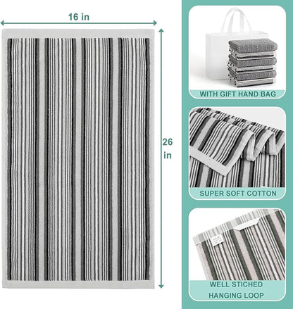 Kitchen Dish Towels for Drying Dishes, Large Cotton Kitchen Towels, Stripped