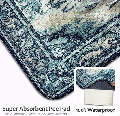 Washable Pee Pads for Dogs, Reusable Puppy Potty Training Pads, Ultra-Absorbent Thick Waterproof Leak-Proof Non-Slip Pads & Mat for Crate, Playpen, Floor, Whelping & Housebreaking , 2 Pack 48"x48"