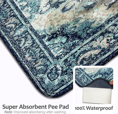 Washable Pee Pads for Dogs, Reusable Puppy Potty Training Pads, Ultra-Absorbent Thick Waterproof Leak-Proof Non-Slip Pads & Mat for Crate, Playpen, Floor, Whelping & Housebreaking , 2 Pack 36"x48"