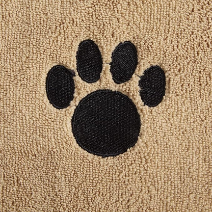 Bone Dry Pet Grooming Towel Collection Absorbent Microfiber X-Large, 41x23.5, Embroidered Taupe (Pack of 12)