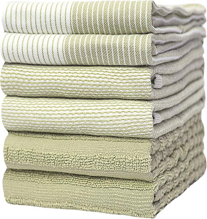 Premium Kitchen Towels | Large Cotton Dish Towels | Flat & Terry Highly