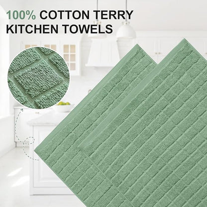 Homaxy Premium Cotton Kitchen Towels 16"x 28", Large Natural Ring Spun 390 GSM