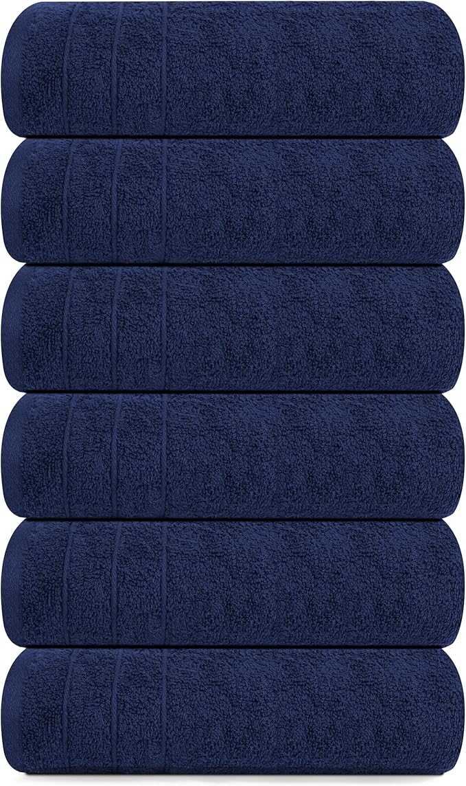 Tens Towels Pack of 6 Hand Towels, 100% Cotton, Lighter Weight, Quick to Dry