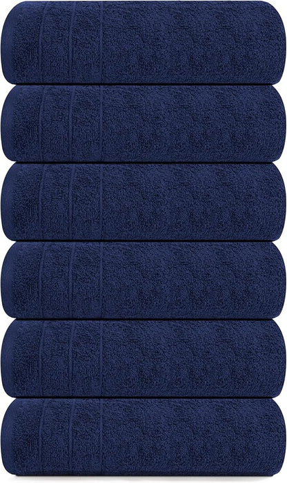 Tens Towels Pack of 6 Hand Towels, 100% Cotton, Lighter Weight, Quick to Dry