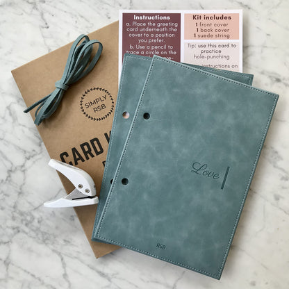 SIMPLY RSB Greeting Card Organizer Kit, Premium Vegan Leather, Transform Your Greeting Cards into a Forever Greeting Card Binder/Book/ Holder and Greeting Card Keeper