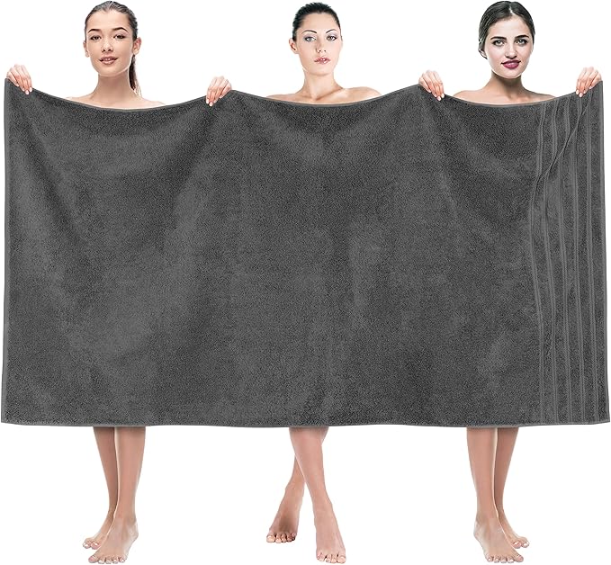American Soft Linen 35x70 Jumbo Large Bath Towel, 600 GSM 100% Cotton Turkish