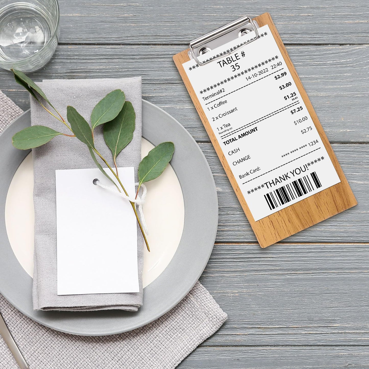PATIKIL Check Presenters for Restaurants, 30Pcs Mini Clipboard Wood Check Holder Half Page Menu Holder for Restaurant Cafe Waitress Guest Check Server, Black