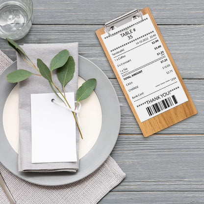 PATIKIL Check Presenters for Restaurants, 20Pcs Mini Clipboard Wood Check Holder Half Page Menu Holder for Restaurant Cafe Waitress Guest Check Server, Brown