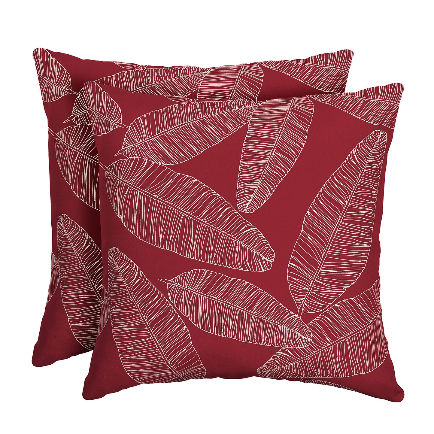 Arden Outdoor Toss Pillow, 2 Pack, 16 x 16, Rain-Proof, Fade Resistant Pistachio Botanical