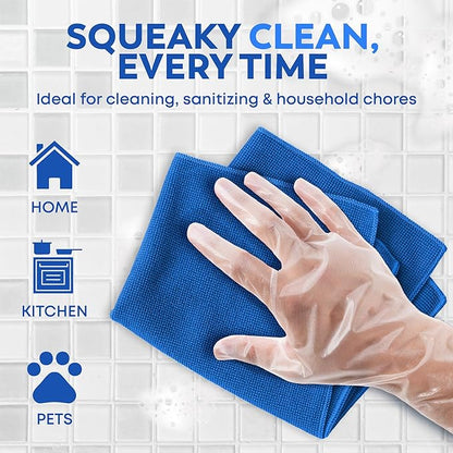 Disposable Plastic Gloves 100 Pack – Food Safe, BPA & Latex-Free HDPE Cryogenic Gloves for Cooking, Food Prep, Kitchen Use, Serving & Crafts – Clear, Single-Use, Comfortable Fit