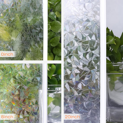 Hilarious Rainbow Privacy Window Film, Stained Vinyl 3D Decorative, Removable Decals, Static Cling Tint Film, Static Window Clings for Glass, Non-Adhesive (17.5'' x 197'')