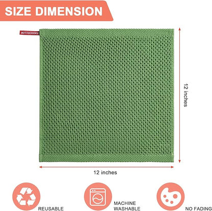 BOOMIBOO 6-Pack Kitchen Dish Cloths, 100% Cotton Waffle Weave, Ultra Soft