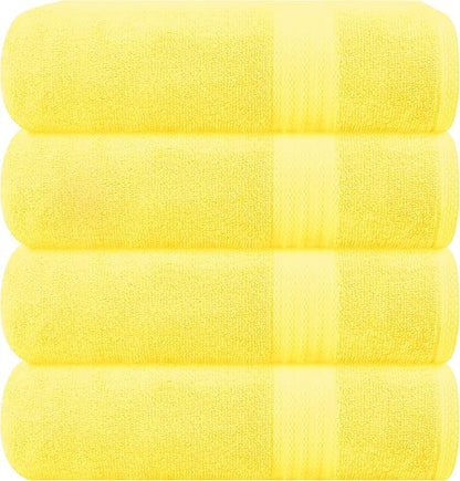 GLAMBURG Premium Cotton 4 Pack Bath Towel Set