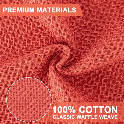BOOMIBOO 6-Pack Kitchen Dish Cloths, 100% Cotton Waffle Weave, Ultra Soft