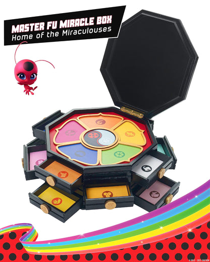 corimori Miraculous Ladybug Officially Licensed Wooden Chest, Master Fu Miracle Box, 26 cm