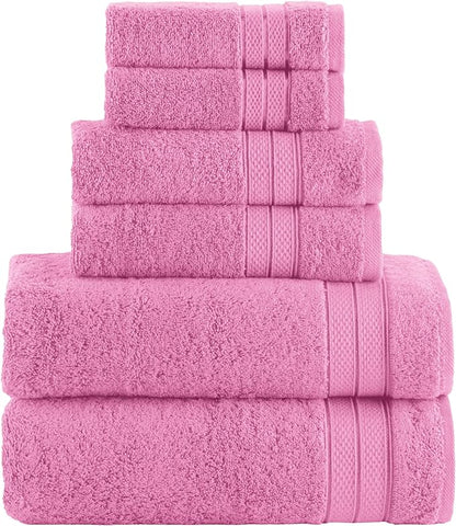 Elegant Comfort Luxury 6-Piece Towel Set, Premium Soft 100% Turkish Cotton
