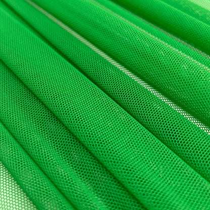 Ice Fabrics 4-Way Stretch Power Mesh Fabric by The Yard - 60" Wide Nylon Spandex Sheer Net - Breathable & Stretchy Mesh Fabric for Sewing Activewear, Dresses, Crafts - Kelly Green - 1 Yard