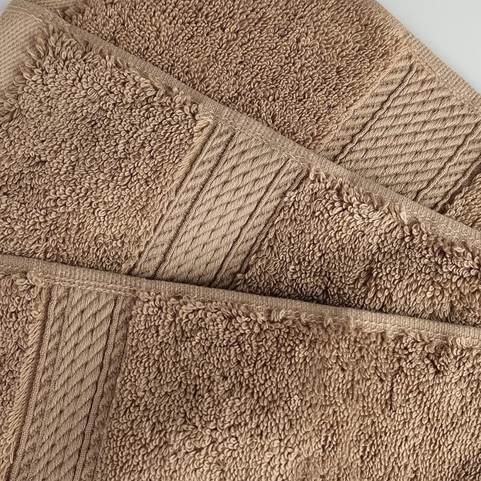 Superior Egyptian Cotton 8-Piece Solid Towel Set, Washcloths 13” x 13”