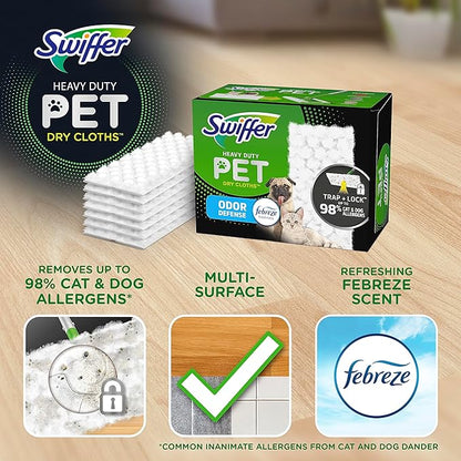 Swiffer Sweeper Pet Heavy Duty Dry Multi-Surface Cloth Refills