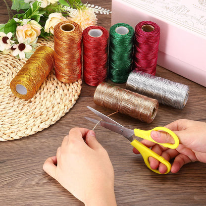 PATIKIL 110 Yards Decorative Metallic Bakers Twine, 1 Rolls Wrapping Twine String Rope DIY Tie Gift Packing Materials for Christmas Crafts Wedding Present,Gold & Silver