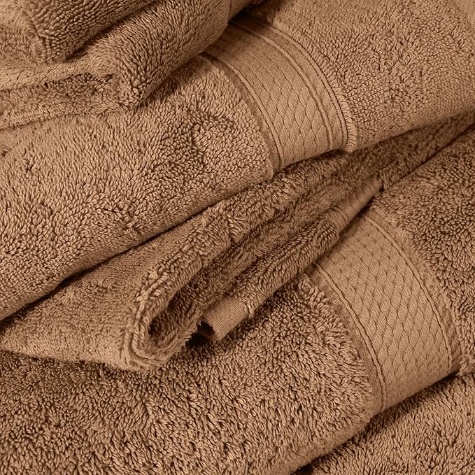 SUPERIOR Egyptian Cotton Pile 6 Piece Towel Set, Includes 2 Bath, 2 Hand