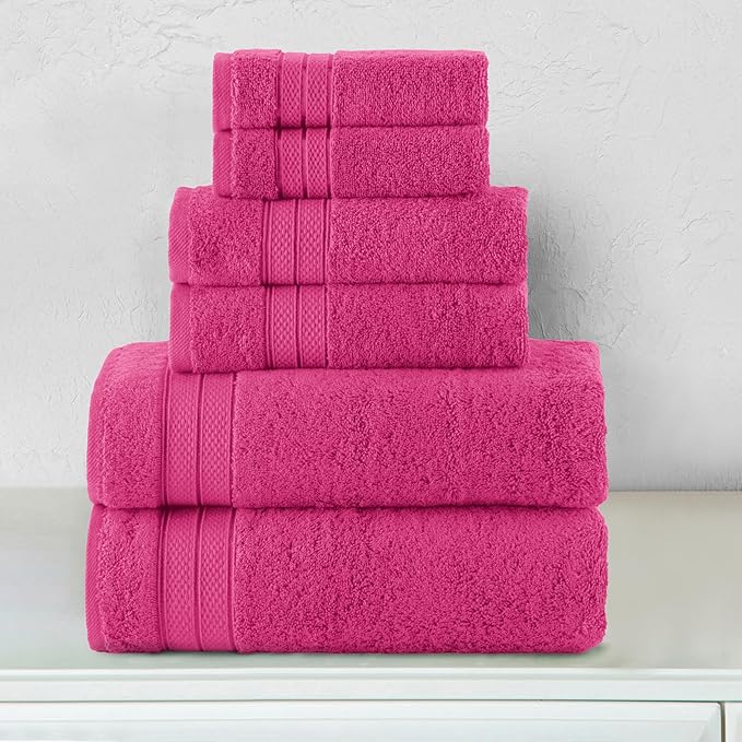 Elegant Comfort Luxury 6-Piece Towel Set, Premium Soft 100% Turkish Cotton