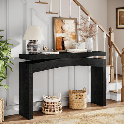 Celaform Console Table for Entryway, 47.2 Inch Long Sofa Table Behind Couch, Farmhouse Wood Style Accent Foyer Entrance Tables for Living Room, Hallway, Easy Assembly (Black)
