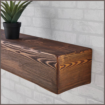 Adorwood Handmade Fireplace Mantel Shelf 48", Extra Wide Rustic Wood Mantles for Over Fireplace, Wall Mounted Floating Mantel Shelves for Living Room Decor (Light Walnut, 48Lx6Hx8D)