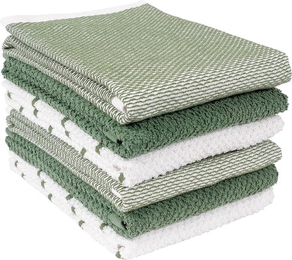 KAF Home Ayesha Curry Mixed Utility Kitchen Towel Set | Set of 6 Mixed Terry