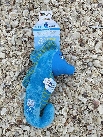 Spunky Pup Clean Earth Plush Seahorse | Made from 100% Recycled Water Bottles | Large