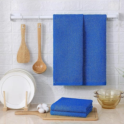 Kitinjoy 100% Cotton Waffle Weave Kitchen Hand Towels
