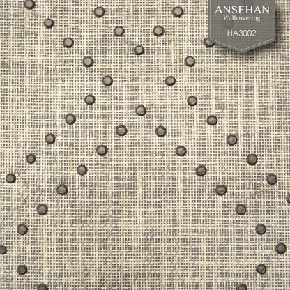 Ansehan Hand-Crafted Wallcovering HA3002 Droplets 36" W x8 Yard L Textured, Modern, Non Prepasted Natural Home Décor for Living Sapce, Beige, Light Wheat/Grey Brown