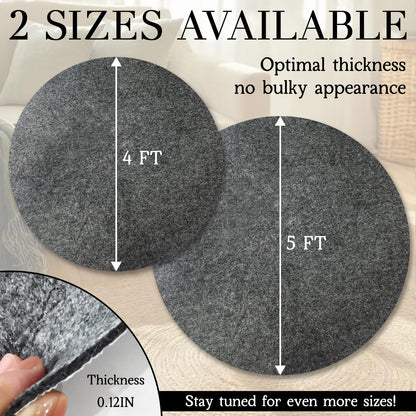 Non-Slip Waterproof Rug Pad, 5' Round Carpet Protector Mat, Round Felt Rug Pad for All Floors and Finishes, Keeps Rugs in Place Soft & Safe, from Sliding (5 FT)