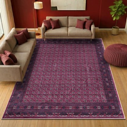 Keen Home Design 6x9 Rug - Machine Washable Area Rug with Non-Slip Backing, Ideal for Living Room, Dining Room, Bedroom - Vintage, Easy Clean, Durable, Low Pile Rug - (6' x 9')