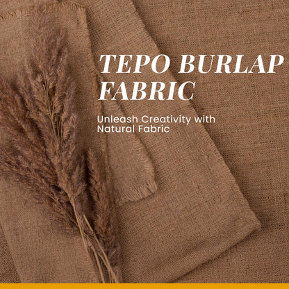 Tepo Burlap Fabric 25" x 15 Feet (5 Yards) – Natural Jute Fabric for DIY Crafts, Wrapping, and Decorations - Eco-Friendly Multipurpose High-Density Material for Home, Garden, and Rustic Wedding Decor