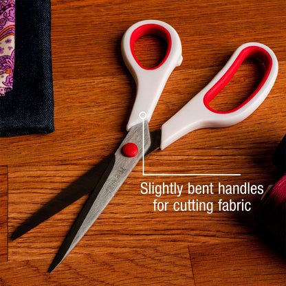 SINGER 00445 8-1/2-Inch, 3-Pack Fabric Scissors with Comfort Grip, Red & White