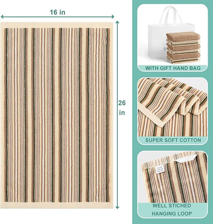 Kitchen Dish Towels for Drying Dishes, Large Cotton Kitchen Towels, Stripped