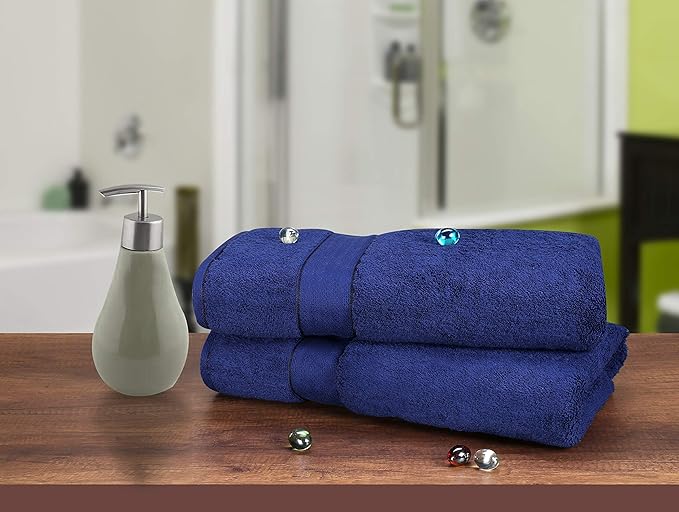 GLAMBURG 700 GSM Premium Cotton 2-Pack Oversized Extra Large Bath Sheet Set