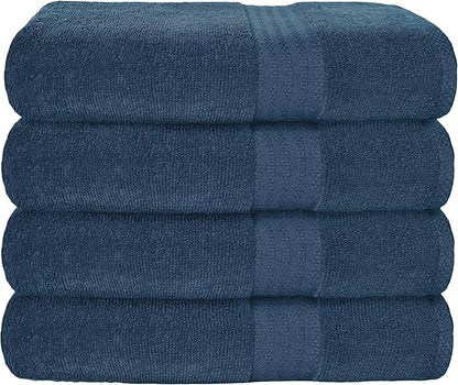 GLAMBURG Premium Cotton 4 Pack Bath Towel Set