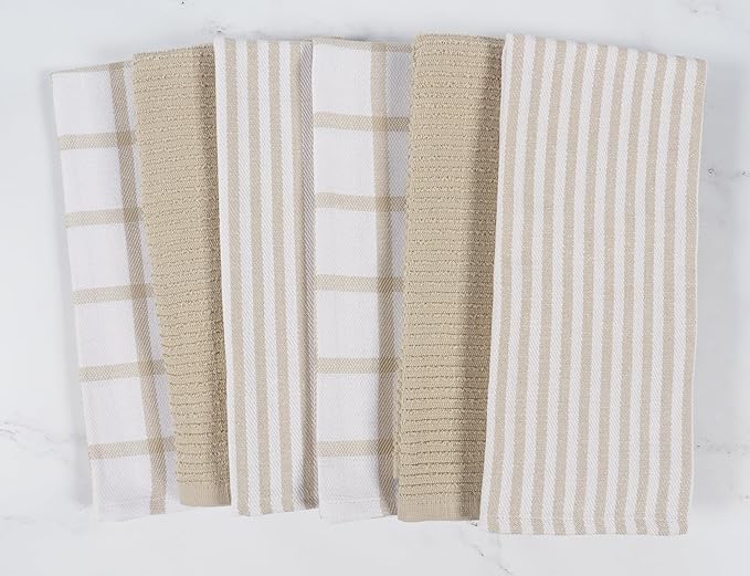KAF Home Premium Kitchen Towels, Large 100% Cotton, Flat & Terry Absorbent Dish