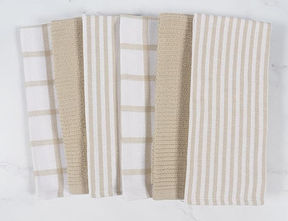 KAF Home Premium Kitchen Towels, Large 100% Cotton, Flat & Terry Absorbent Dish