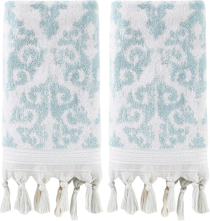 SKL Home Mirage Fringe 100% Turkish Cotton Hand Towel Set