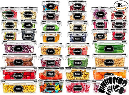 Skroam 72 piece Food Storage Containers Set
