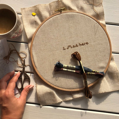 Nurge Premium Quality 24 mm Wood Embroidery Hoop, Cross Stitch Hoop with Gold Plated Adjustable Brass Screw (No:5)