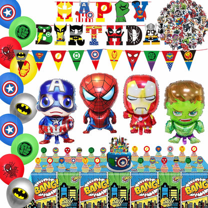 Birthday Party Decorations Kit, Includes Happy Birthday Banner, Foil Balloons, Tablecloth, Backdrop, Adult Themed Party Supplies