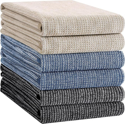 Homaxy Premium Kitchen Towels, Large Cotton Kitchen Hand Towels, Flat and Terry
