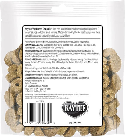 Kaytee Super C Bites Treat for Pet Guinea Pigs, Adult Rabbits, Chinchillas, and Other Small Animals, Cranberry and Orange, 4 oz (Pack of 2)