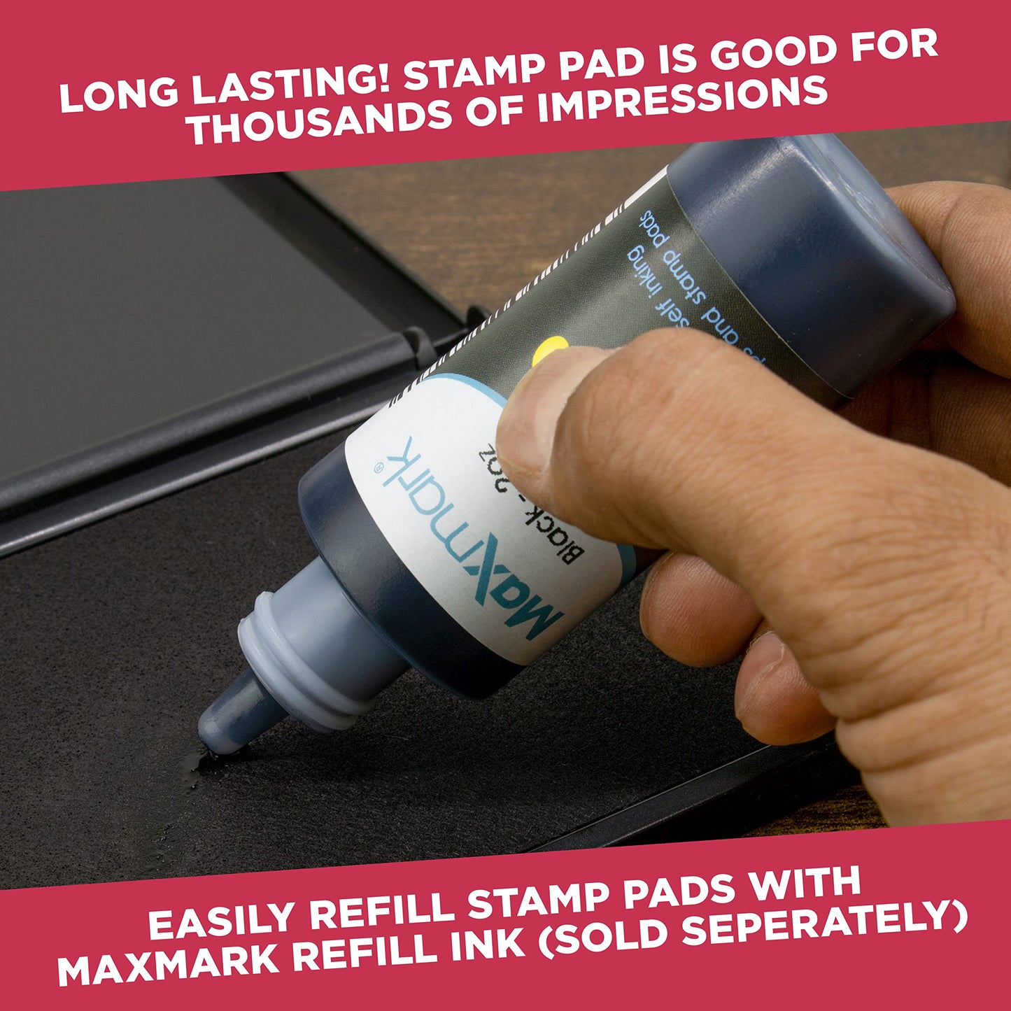 Large Premium Red Ink Stamp Pad - 5" by 7" - Quality Felt Pad