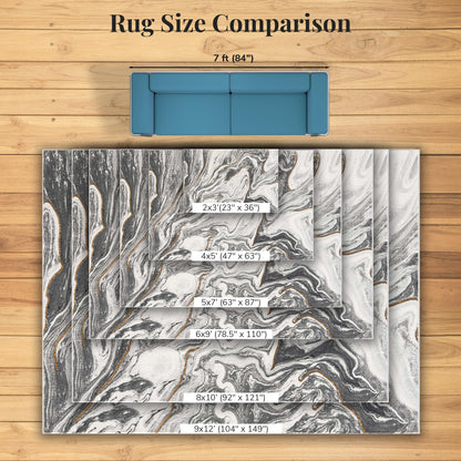 LUXE WEAVERS Marble Abstract Pattern Gray 5x7 Area Rug