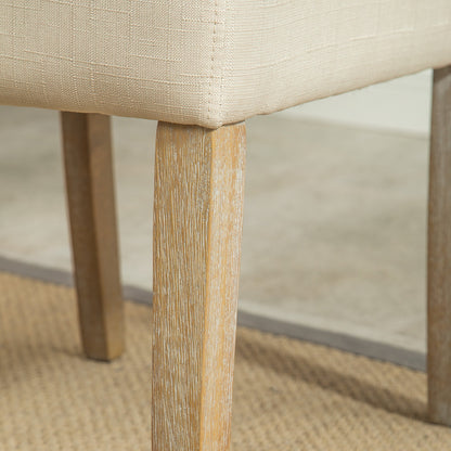 Roundhill Furniture Habit Solid Wood Tufted Parsons Dining Chair (Set of 2), Tan